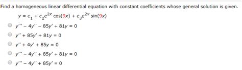 Answered Find A Homogeneous Linear Differential Bartleby