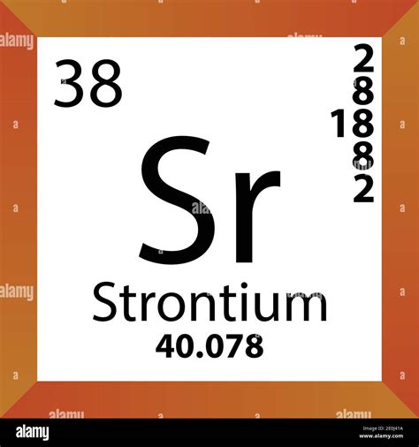 Sr Strontium Chemical Element Periodic Table Single Vector Illustration Colorful Icon With