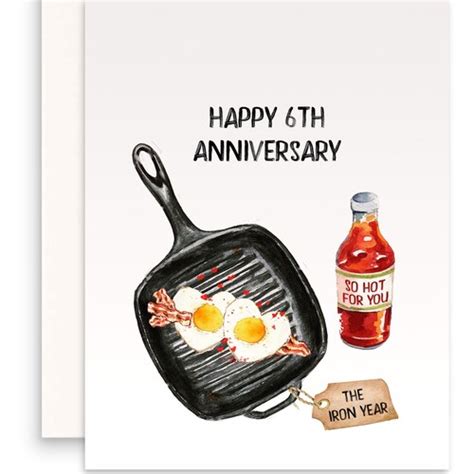 6th Anniversary Card Iron Wedding Anniversary Etsy