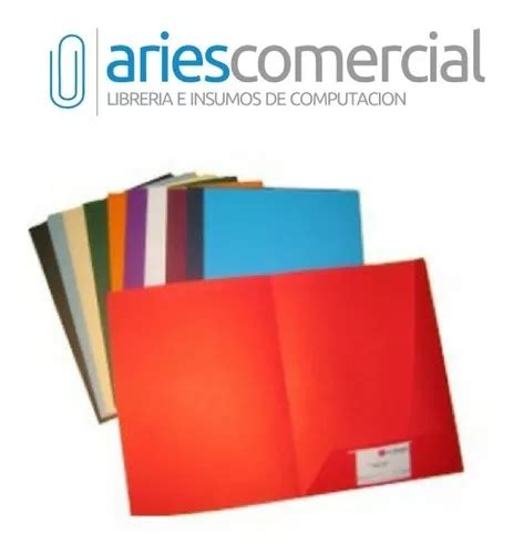 Carpeta Cartulina A4 2 Solapas Presentacion Pack X 10 Unid En Venta En