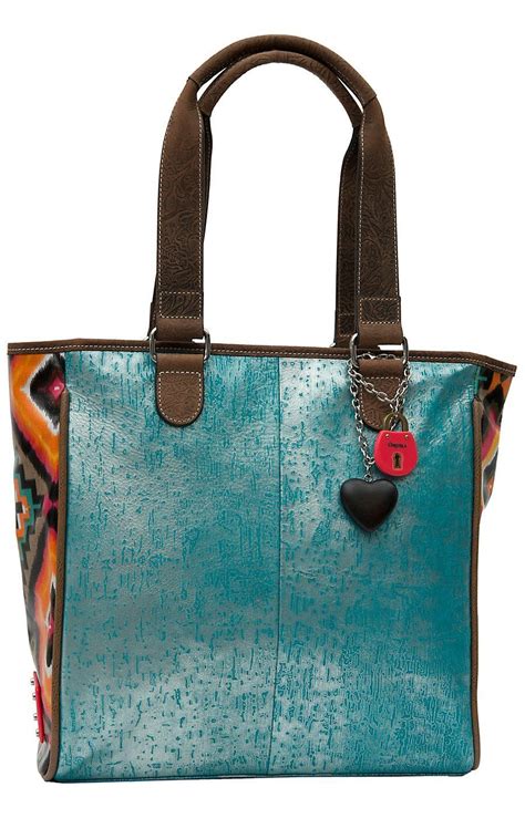 Consuela® Couture Laguna Metallic Turquoise And Aztec Classic Tote