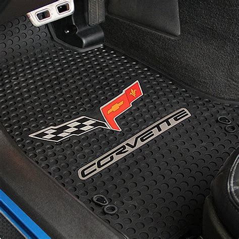 Lloyd Mats® 695001 Signature™ Custom Fit 1st Row Black Floor Mats With C6 Logo Caridcom