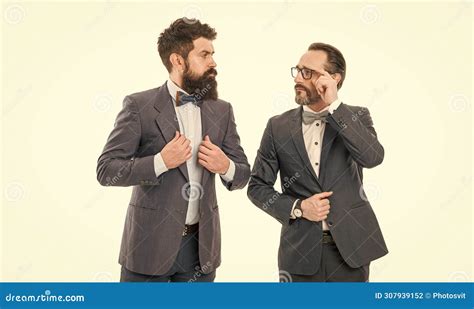 Work Hard Play Hard Mature Men Have Own Business Partnership Of Boss