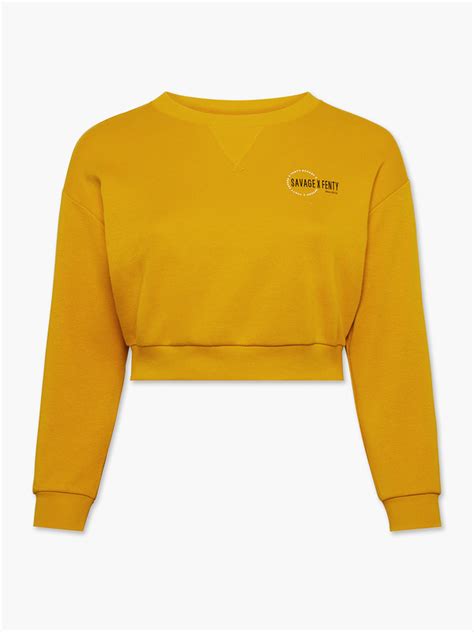 Xssential Scope Logo Cropped Sweatshirt In Gold And Yellow Savage X Fenty