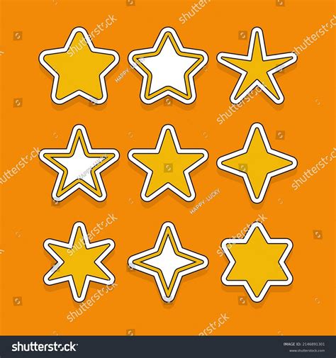 Set Stars Style Cartoon Collection Stars Stock Vector Royalty Free 2146891301 Shutterstock