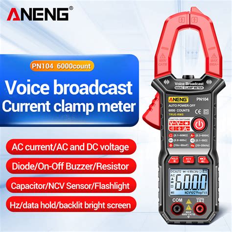 Aneng Pn Voice Broadcast Multitester Count Clamp Meter Dc Ac