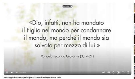 Messaggio Pastorale Per La Quarta Domenica Di Quaresima Mcli Amt