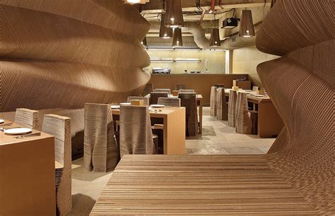 Mumbai cafe interiors are made with cardboard - The Spaces