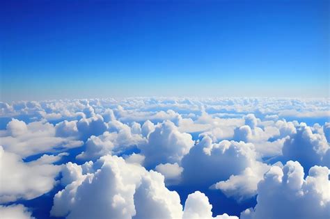 Premium Photo View Of The Sky Above Clouds Over The Earth Deep Blue