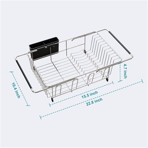 JASIWAY Dish Drying Rack In Sink Expandable Stainless Steel Dish