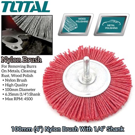 Total 4inch Nylon Brush Clean Polish Abrasive Grinding Wheel Tools For