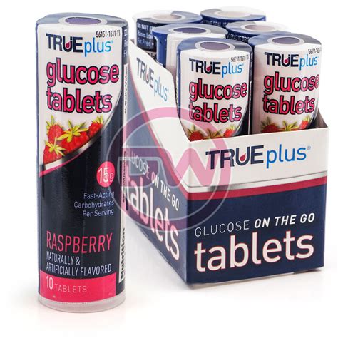 Trueplus Glucose Tablets Raspberry 10 Ct Pack Of 6