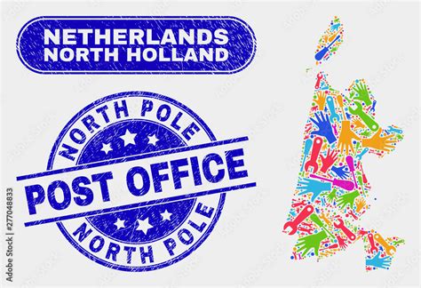 Tools North Holland Map And Blue North Pole Post Office Scratched Seal