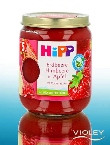 Hipp Erdbeere Himbeere In Apfel 160 G Bei Violey