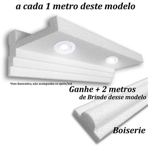 Sanca Spot E Led Roda Teto Isopor Kit Mts Roda Forro Moldura Modelo