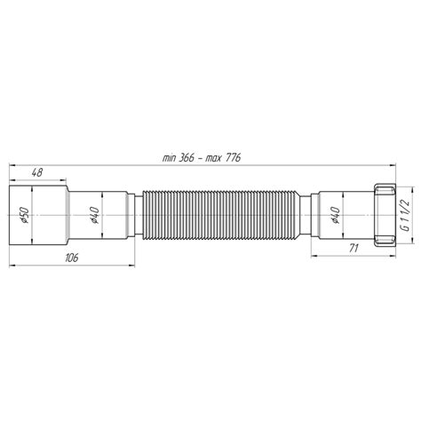 Racord Flexibil 1 1 2 X 40 50 Hypo Cu Masina De Spalat Piulita Din