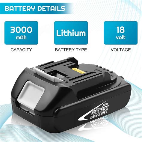 Paquete de 2 baterías y cargador de repuesto BL1860B de 3000 mAh para