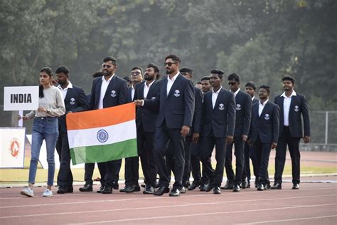 India's blind cricket team players at the inauguration ceremony of the Blind Cricket World Cup ...