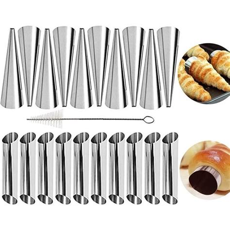 Cannoli Lot De 21 Moules Cônes En Forme De Corne Crème Rouleau En Acier