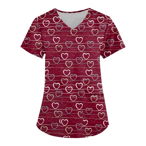 Dengdeng Valentine S Day Jogger Scrubs For Women Petite Love Heart