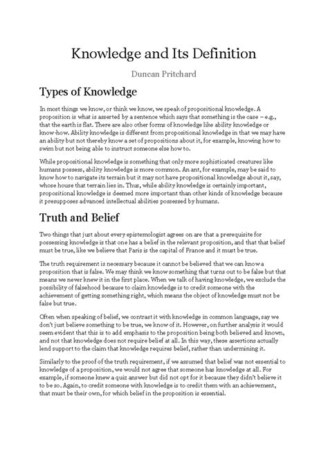 Knowledge And Its Definition Knowledge And Its Definition Duncan