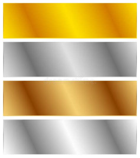 Gold Silver Bronze And Platinum Banners With Shade Effect Blank