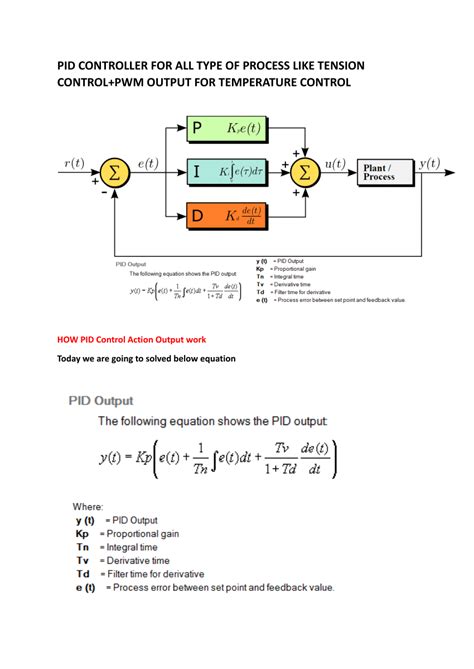 Pdf Pid Controller For All Type Of Process Like Tension Control Pwm