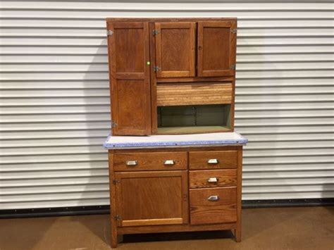 Antique Oak Hoosier Cabinet With Wilson Kitchen Cabinet Brass Name