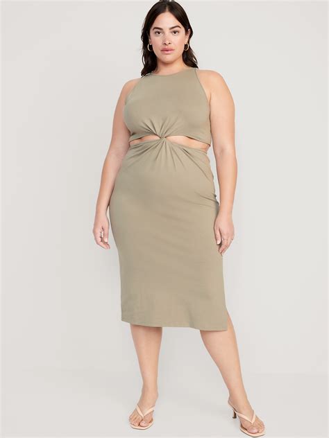 Sleeveless Twist Front Midi Dress Old Navy