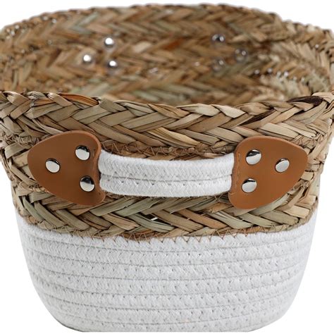 Inspire Woven Basket With Handle Medium Each Woolworths