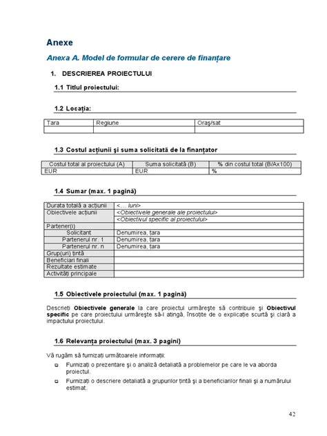 PDF Model Cerere Finantare Proiect DOKUMEN TIPS
