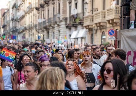 CATANIA ITALIEN 15 JUNI 2024 Während der Gay Pride Parade in