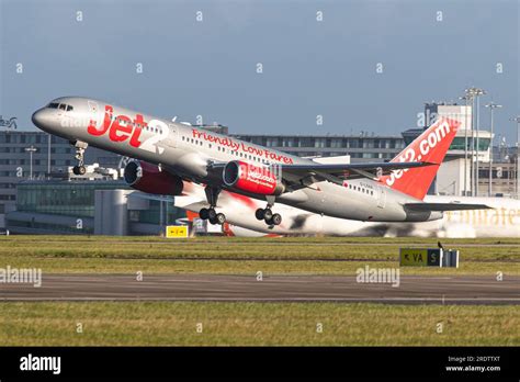 British Airline Jet2 Boeing 757 200 G Lsaa Taking Off From Manchester