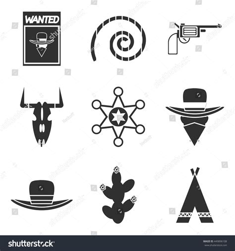 Wild West Icons Set Stock Vector Royalty Free 449896108 Shutterstock