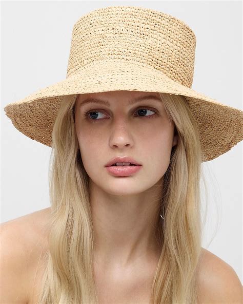 Jcrew Wide Brim Raffia Bucket Hat In Brown Lyst