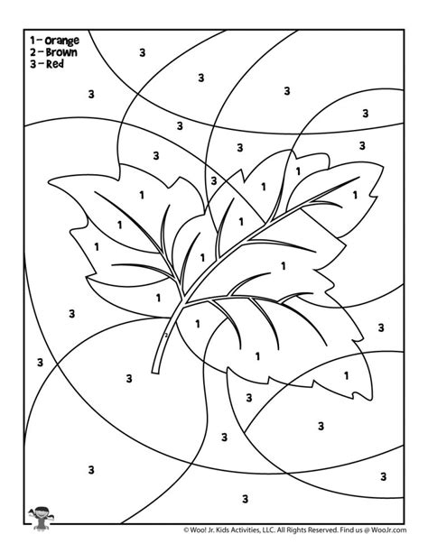 Color By Number Fall Coloring Sheet
