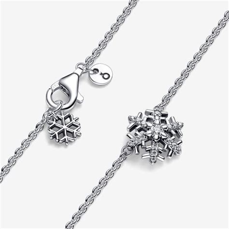 Pandora Sparkling Snowflake Pendant Necklace Kettingen Cubic Zirconia