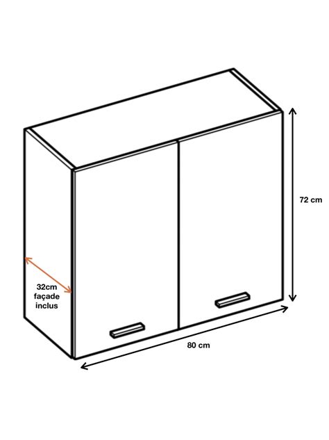 Meuble Haut Cuisine Lovia Blanc Mat Portes L Cm Cuisineandcie