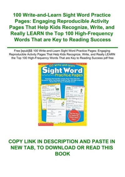 Free Epub 100 Write And Learn Sight Word Practice Pages Engaging