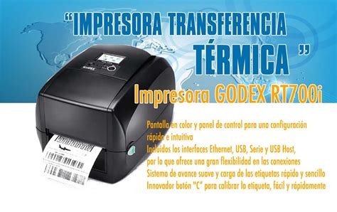 Impresora Godex RT700i Impresora de Transferencia Térmica Etiquetado