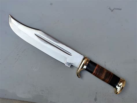 Hunting Bowie Knife 18 Inch Hand Forged Fixed Blade D2 Steel Etsy