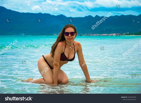 Sexy Girl Bikini Bright Blue Sea Stock Photo Shutterstock