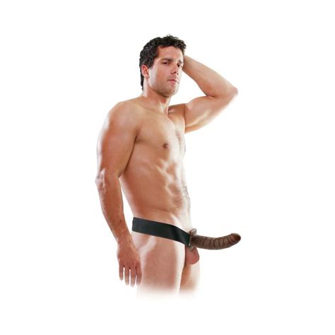 8in Hollow Strap On Dildo Brown Fetish Fantasy Pipedream