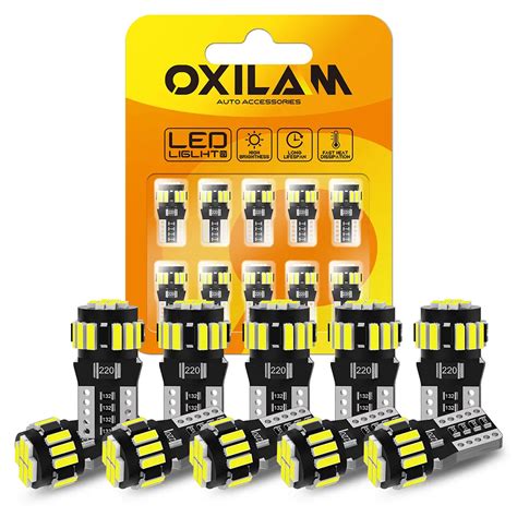 OXILAM 10Pcs 2023 NEW Canbus T10 W5W LED Bulb 4014 SMD High Brighter