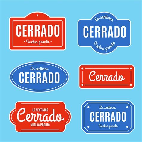 Colección de letreros de cerrado de diseño plano Vector Gratis