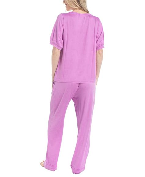 Muk Luks Womens 2 Pc I Heart Lounge Printed Pajamas Set Macys