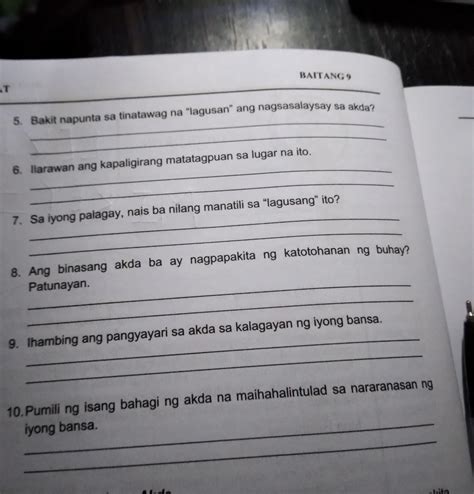 Pumili Ng Isang Bahagi Ng Akda Na Maihahalintulad Sa Nararanasan Ng