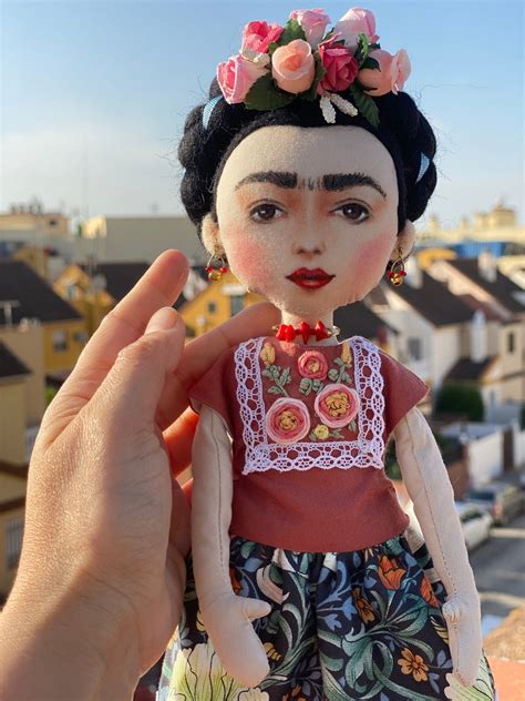 Frida Kahlo Doll Handmade Cloth Doll Hand Painted Art Doll Lifelike