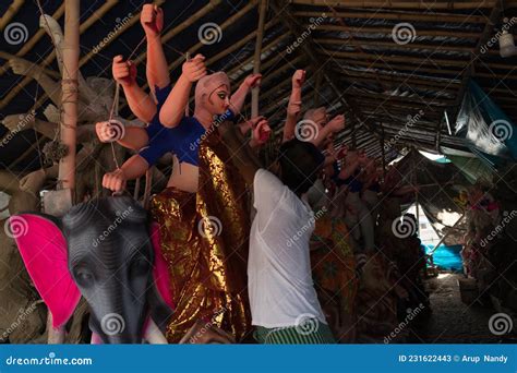 Making of Goddess Durga Idol for Durga Puja Editorial Stock Photo - Image of durga, bengali ...