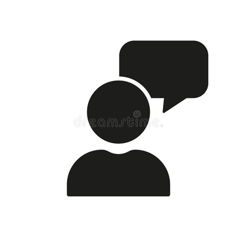 Man Speak Silhouette Icon User With Speech Bubble Solid Sign Opinion